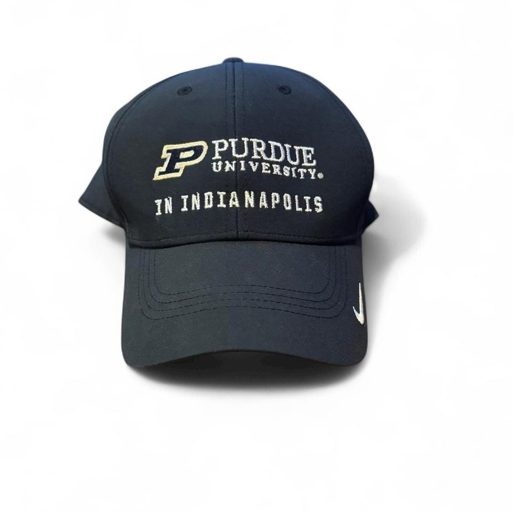 Nike Dri-fit Black Embroidered Purdue University Indianapolis Hat Adult